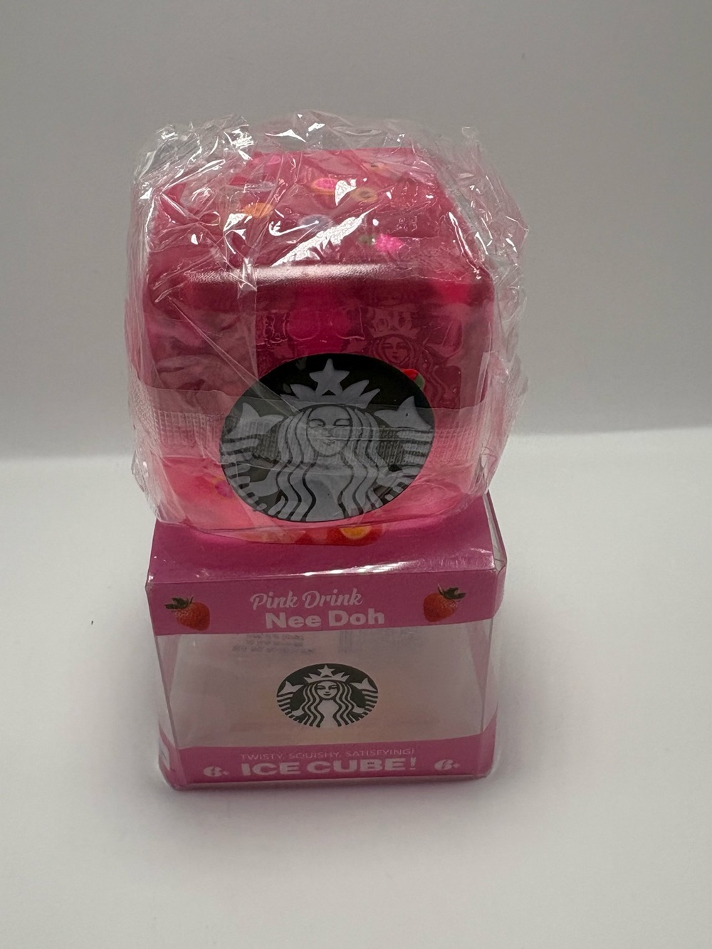 Starbucks Pink Drink with fruit inside Super Solid Cube